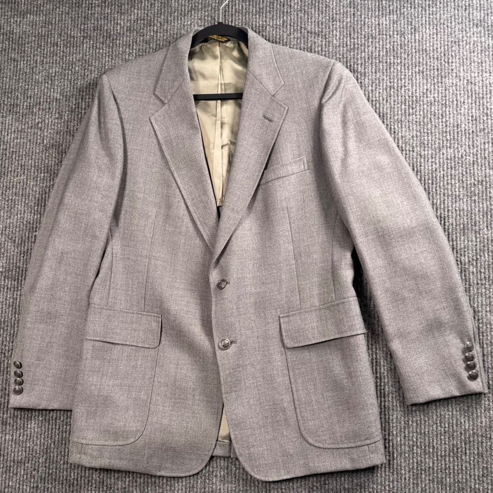 Vintage Cricketeer Sport Coat Blazer Mens 42R Grey Wool Two Button USA Academia